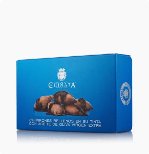 Chipirones Rellenos en su Tinta con Aceite de Oliva Virgen Extra de La Chinata - Receta Tradicional con Ingredientes Naturales de Calidad - Mejor Selección ENOVINOS