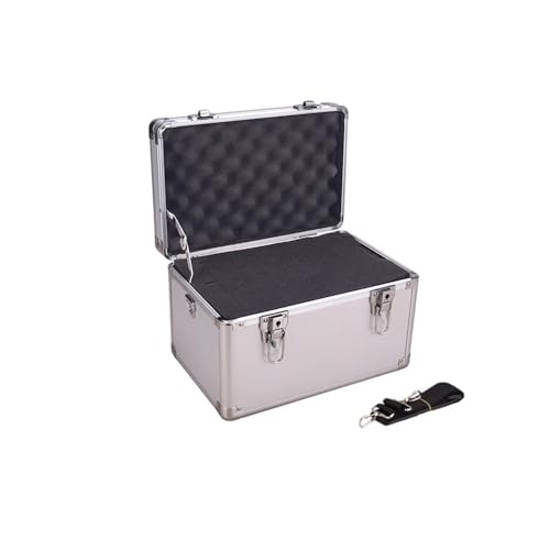 Toolbox Large-Capacity Multi-Functional Tool Box Household Hardware Tool Box Aluminum Alloy Portable Beauty Box Car Instrument Box Outdoor Maintenance Box Tool (Black)