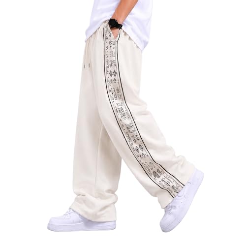 Image of Men Baggy Printed Track Pant | Loose Fit Casual Lower for Men | Everyday Wear