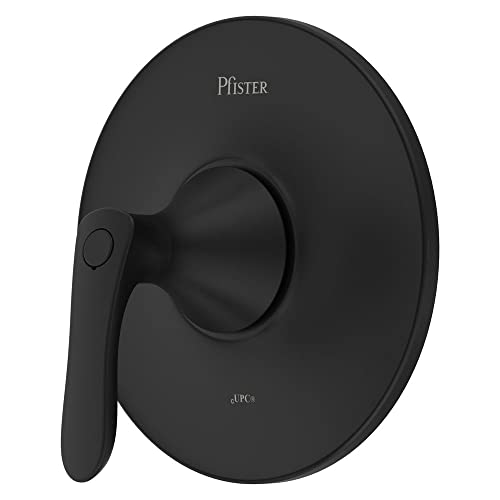 Pfister Weller Single Handle Shower Faucet Trim Kit Matte Black Finish Valve Not Included Tub and Shower Handle Replacement for Bathroom Installation Metal Construction R891WRB