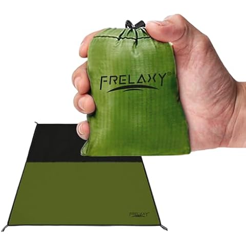 Frelaxy Pocket Picnic Blanket, Waterproof Beach Blanket, Compact Camping Blanket, Lightweight Outdoor Blanket for Beach Festival Camp Picnic Hiking Travel (Army Green, 28'' x 47'') Cover