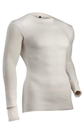 Indera Men's Heavyweight Raschel Knit Thermal Underwear Top, Natural, Medium