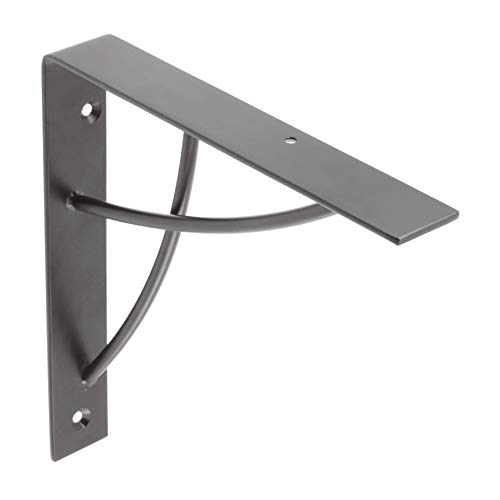 GTV Regalträger 18x18 cm I Schwarz matt I Retro Industrial Metall Wandträger I Regalhalter für Wandregal I PP-NEO-20M I 2 Stück