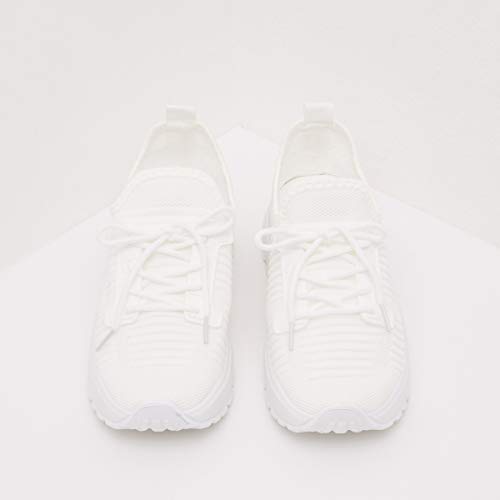 Image of shoexpress Womens Textured Sneakers with Lace-up Closure and Pull Tab Sneakers