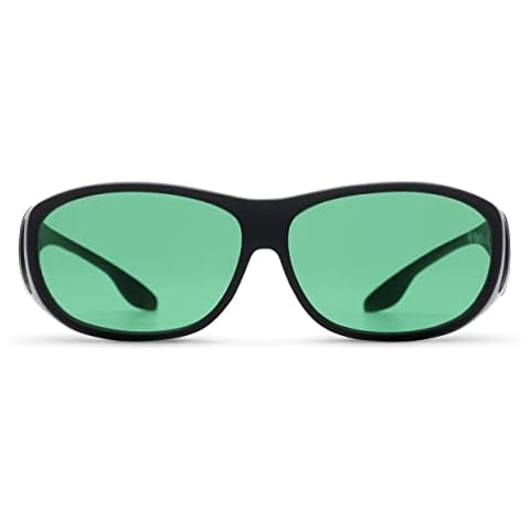 Migraine Relief Fit-Over Glasses by MigraLens | Medium Size | Outdoors and Computer Screens | Unisex | Green Lenses Cover