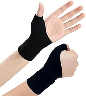 Wrist Thumb Support Compression Gloves (1 Pair), Breathable Wrist Brace Compression Sleeves with Soft Gel Pads for Tendonitis, Arthritis, Carpal Tunnel Splint for Relieve Hand Wrist Thumb Joint Pain