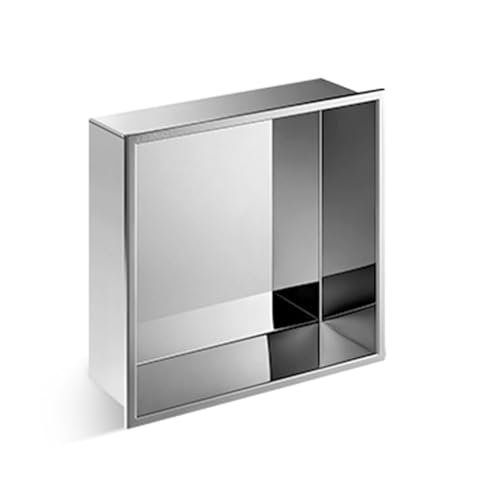 Niche de douche acier inoxydable brossé étagère murale grise 30x30 organiseur shampoing douche