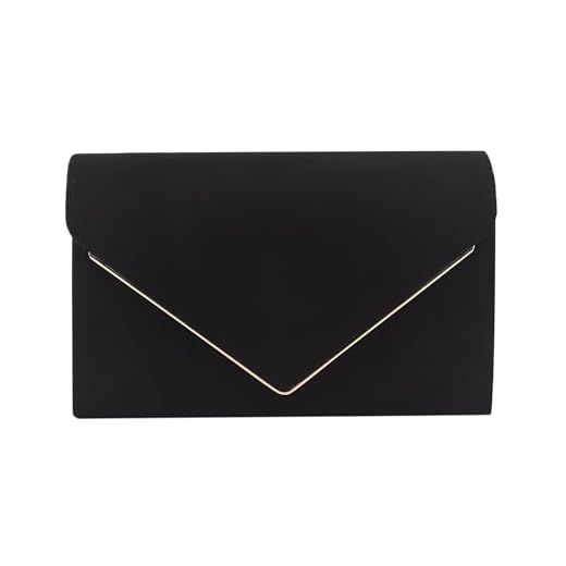 Bolsas de noite femininas bolsa clutch pequena fofa clássica envelope bolsa transversal para festa de casamento formal com corrente removível, Preto Vs001, 8.27” (L)x5.12” (H)x1.97”(W)