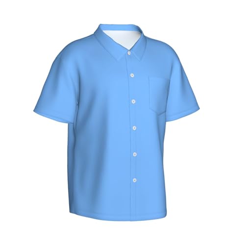 Chemises hawaïennes amusantes pour homme bleu clair idéal pour un barbecue ou les vacances