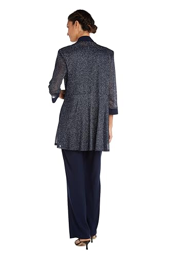 Classic 2PC Metallic & Satin Relaxed Fit Pant Set W/Jacket3