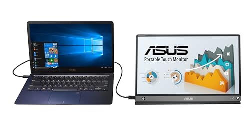 Image of ASUS ZenScreen Touch Portable Gaming Monitor 15.6 inch 1080P FHD Laptop Monitor (MB16AMT) IPS USB-C, HDMI, USB3.0 Travel Monitor, 10-Point Touch w /Smart Cover, External Monitor for Laptop, PC & MacBook