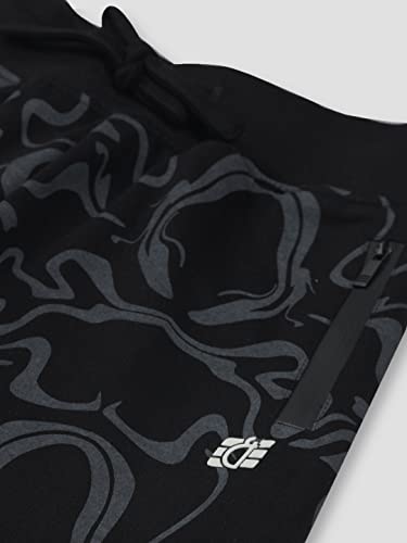 Image of Gini & Jony Boys Black Printed Cotton Track Pant Elasticated
