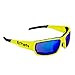 ETHEN Occhiali da Sole da Uomo / Donna, Occhiali Sportivi per Ciclismo, MTB e Corsa, Frame Giallo Ultraleggero, Lente Specchiata Blu S3 Intercambiabile, 2 Lenti di Ricambio Incluse, Made in Italy