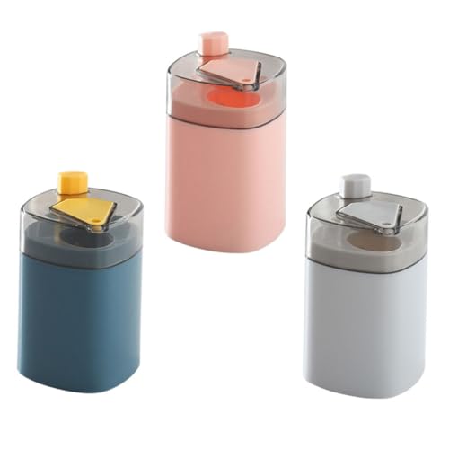 SMASOLO 3 Piezas Dispensador Automático de Palillos de Dientes Caja Plástica Resistente con Pulsador Rosa Azul Marino Gris para Aperitivos y Uso Doméstico
