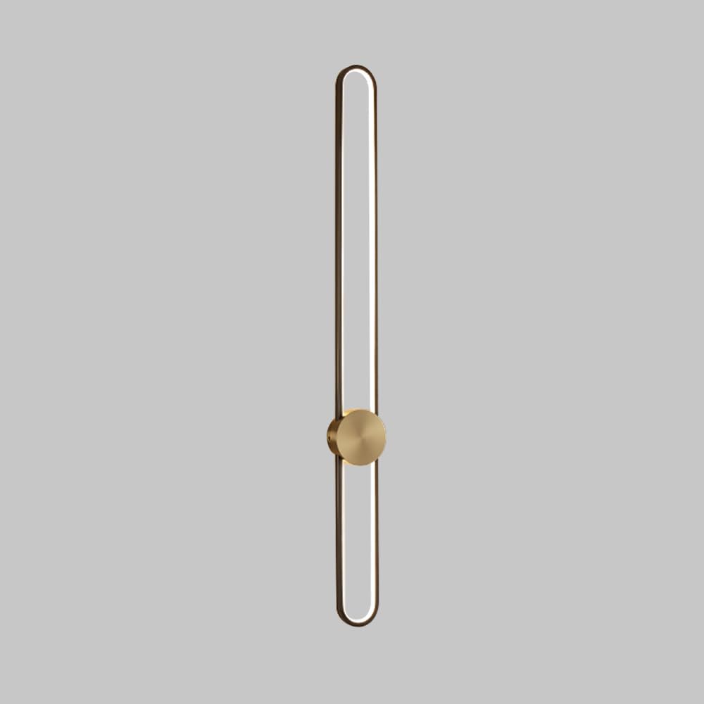 HYJAUSXB Modern Minimalist Linear Wall Sconce, Long LED Strip Light in Copper, Hardwired Lighting for Living Room & Bedroom, Contemporary Accent Fixture