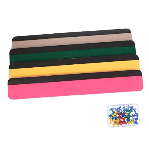 KALLORY 1set Felt Bulletin Board Strips Magnetic Memo Wall Decor for Home Office and Classroom Easy to Install Bar Strips for Photos and Notes