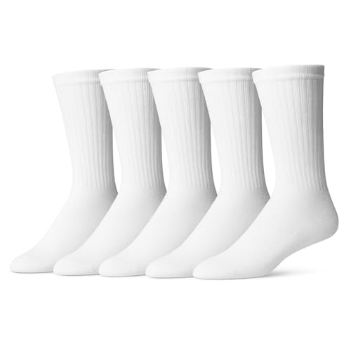 5-Pack Made in USA Cotton Crew Socks for Men & Women | Cushioned, Breathable, Moisture-Wicking | Premium Heavyweight Socks for Work, Gym, Jobsite, or Everyday Wear2