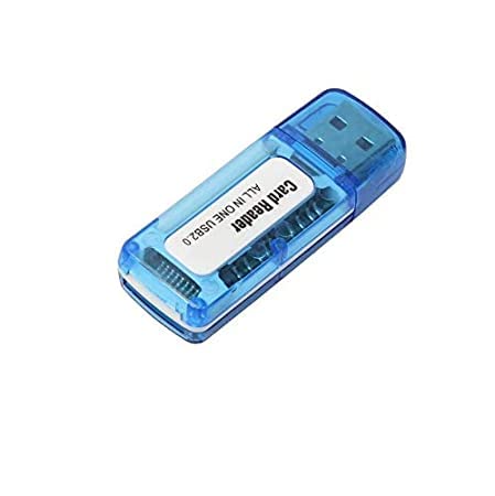 Branded Original 4 in 1 USB 2.0 Card Reader Supported Memory Cards for Compatible with Micro SD, Mini SD, SD, SDXC, Micro M2, Memory Stick (Multi Colour) (Pack of 1)