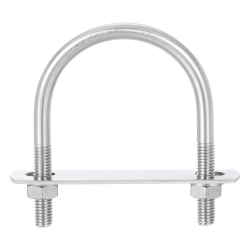 Image of uxcell Round U-Bolts, 8 Sets 58mm(2.28 inch) Inner Width 84mm Length M8 304 Stainless Steel U Clamp Bolt with Nuts and Plates, for Boat Trailer