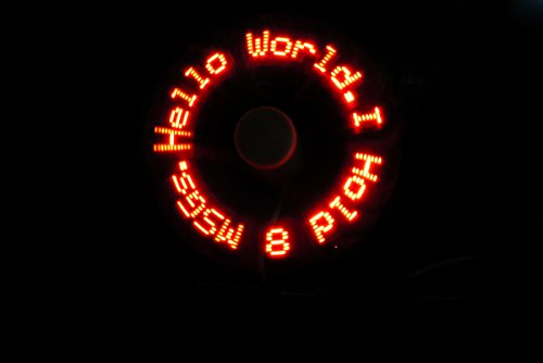 PowerTRC LED Programmable Message Fan with Customized Drawing - USB Powered - (Red Led)