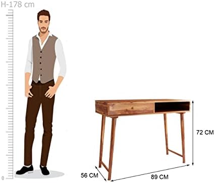 Solid Sheesham Wood Study Desk for Living Room | Sheesham Wood Study Table for Students | Computer Table | (Matte Finish, Brown) |