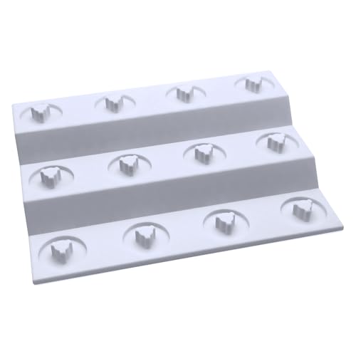 Image of EnderToys Little People Toy Figure Stadium Display - 3x4 White, Plastic Tiered Miniature Model Collector Riser Stand with Pegs, Cabinet Shelf Showcase Accessory for Office or Bedroom