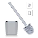 BLOOMERRY Escobilla WC Secado Rápido Escobillas Baño Silicona con Cepillo Suave de TPR, Cepillo Y Soporte para Inodoro Soporte Trapezoide
