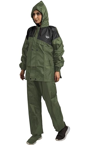 Image of Ranger Unisex 1 Set Rain Suit with Hooded Jacket & Trouser | TPU Coated Bike Riding Wear with Seam Sealed Protection