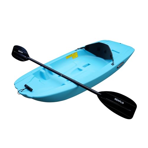SEAFLO 5.5 FT Guppie Kid’s Kayak with Paddle- Lake Blue Color, Max User Weight: 100 Lbs, HDPE...