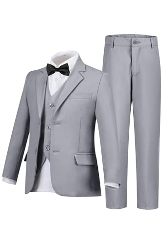 Image of Boys Suit for Kids Formal Slim Fit Tuxedo Suits Ring Bearer Outfit