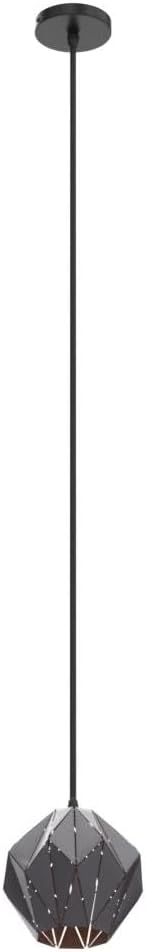 baunoisk Pendant Light Industrial Vintage Pendant Lamp Retro Farmhouse Ceiling Hanging Light Fixture Black Metal Creative Geometric Diamond Shade Pendant Lighting for Kitchen Island