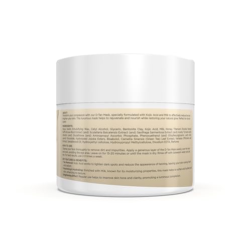 Image of D-Tan Mask 100gm | Instant Tan Remover for Bright Skin | Enriched with Kojic Acid, Milk, Honey, Green Tea & Sandalwood Oil | All Skin Types