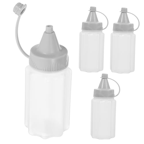 Mikinona 4pcs Pp Squeezing Bottles For Sauce Sauce Storage Bottles Dark Grey Dressing Squeeze Bottles Tomato Ketchup Bottles