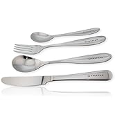 Valtcan Titanium Dinnerware 4 Piece Set Fork Spoon Knife Teaspoon Kitchen Flatware Long Dinner Fu...