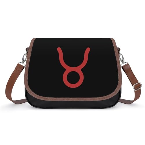 Taurus Constellation Crossbody Bag Anti-Theft Side Shoulder Bags Adjustable Leather Messenger Bag Unisex