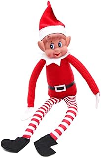 HiCollections Christmas Naughty Red Elf Plush Doll - Elves Behavin' Badly With Vinyl Face, Velcro Hands, Long Legs, Bendable - Perfect For Christmas Decoration On The Shelf or Hanging from Anywhere