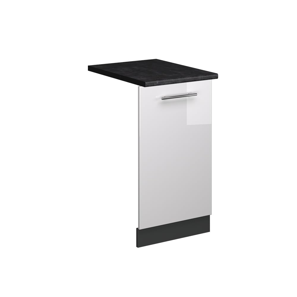 Vicco Panel przedni zmywarki "Fame-Line", Biały wysoki połysk, 45 cm | BP Antracyt, à combiner avec d'autres modules de la série Fame-Line
