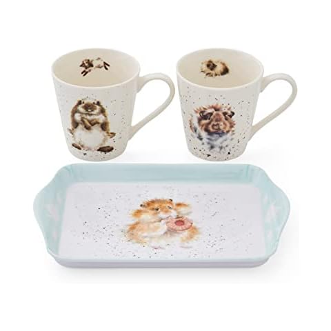 Wrendale Designs by Hannah Dale Designs Wrendale Diet Starts Tomorrow Juego de Taza y Bandeja (2 Tazas), Melamina Cover