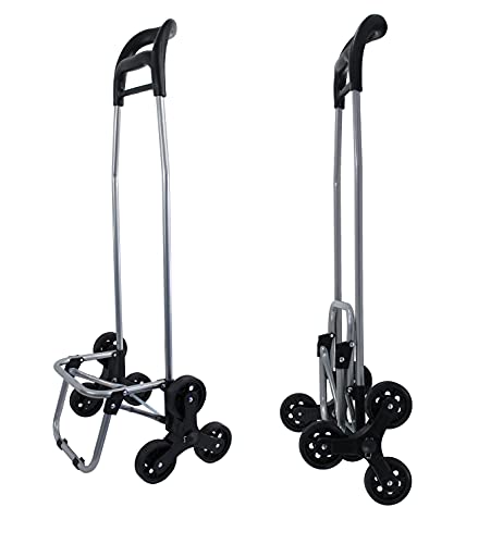 Einkaufstrolley mit 6 Rollen 35 Liter Fassungsvermögen Treppensteiger abnehmbare Tasche Trolley Einkauf Tasche Einkaufen Treppen (Bordeaux rot) – Bild 6