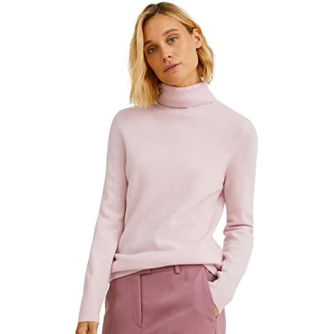 C&A Damen Pullover Rollkragen Kaschmir Unifarben rosa-Melange XS Cover