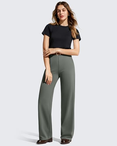 Image of G4Free EverGoing Women's Wide Leg Dress Pants Pull On Stretchy High Waisted Casual Trousers with Pockets