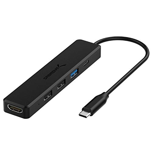 Sabrent Multi-Port USB Type-C Hub with 4k HDMI | Power Delivery (60 Watts) | 1 USB 3.0 Port | 2 USB 2.0 Ports (HB-TC5P)