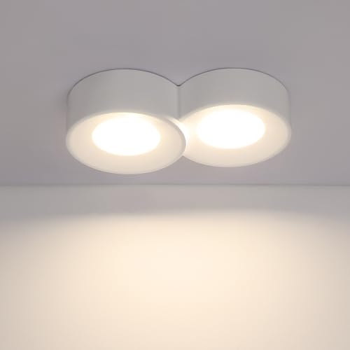 ZMH Spot en saillie blanc spot en saillie rond : Spots plafonnier couloir plafonnier en saillie GX53 spots de plafond 2 flammes plafonnier moderne en saillie max.10W luminaire - sans ampoule