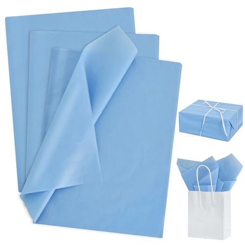 BEISHIDA 100 Sheets Grey Blue Tissue Paper Bulk Wrapping Tissue Paper for Gift Bags 14 x 20 Inch Gift Wrap for Birthday Wedding Graduation DIY Crafts Holiday Flowers
