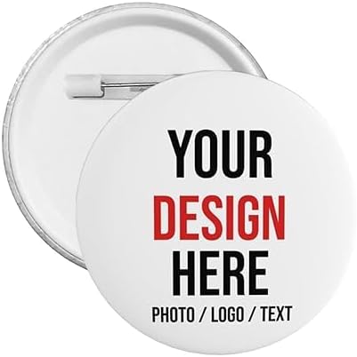 LC Customized Personalized Round Plastic Button Pin Badge With Text, Photo and Logo (50, 58 mm (Round))