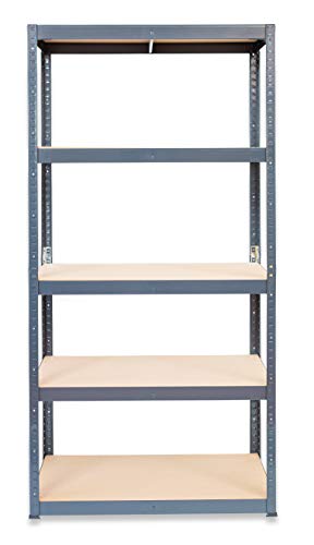 Storalex 3 Bay Extra Deep Garage Shelving Racking Units – UK’s Bestselling Garage Storage Shelves - 600mm Deep - 200kg Per Shelf (Evenly Distributed) - 5 Level Unit - Metal & MDF Boltless Assembly