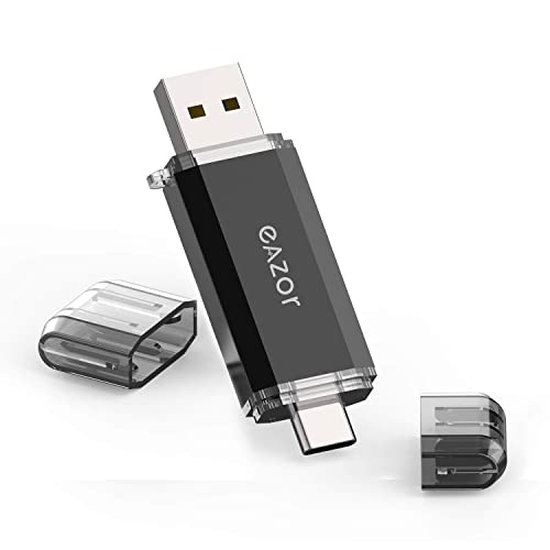 Memoria USB tipo C 2 en 1 OTG USB C+ USB 3.0 Dual Drive Impermeable Memory Stick con Llavero Metal para Ordenador, MacBook, Google Chromebook Pixel, Samsung Galaxy