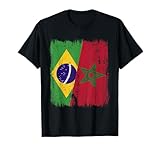 Brazil Morocco Half Flag Brazilian Moroccan Heritage T-Shirt