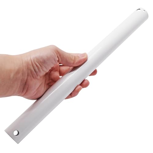 Image of 12 Inch Ceiling Fan Extension Rod, 1 Inch Outside Diameter Not Threaded Ceiling Fan Downrod, White