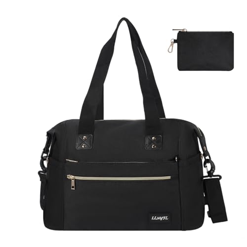 Image of LLNYFL Diaper Tote Bag - Large Capacity waterproof Baby Bag with Pacifier Case, Hospital Delivery & Travel Mom Handbag (Black)